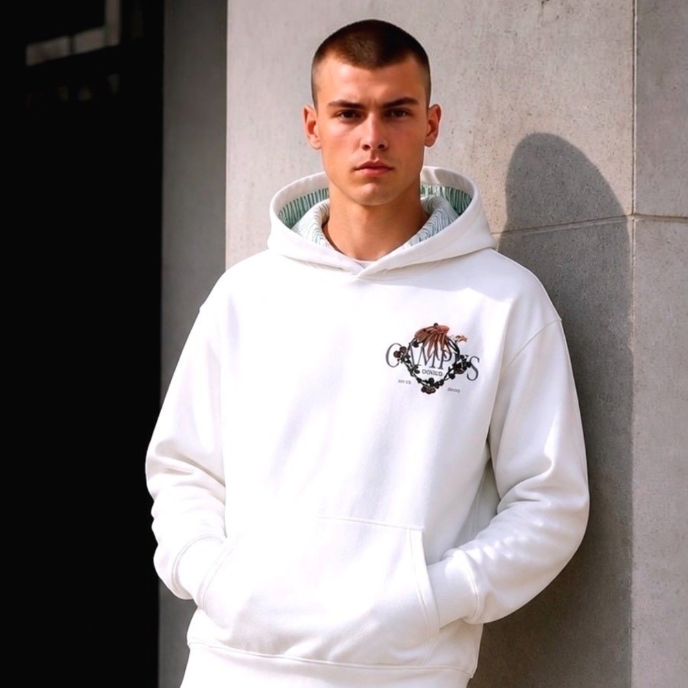 Campus Goods LA Cream Eagle Graphic Hoodie‎ Sweatshirt Mens XL Cotton